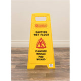 Bilingual Wet Floor Sign - Yellow, 25"