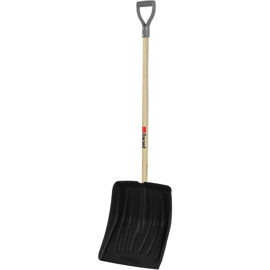 13.9" Poly Blade Snow Shovel - with Stained Ash Handle