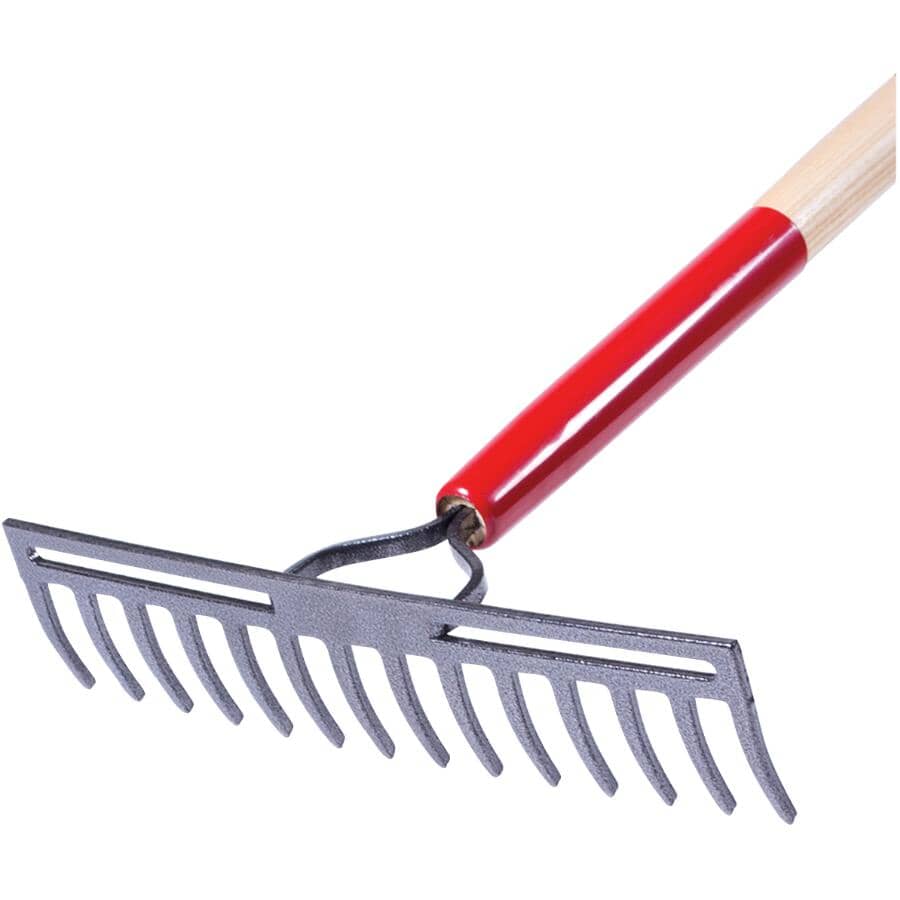 14 Tines Pro Heavy Duty Level Head Rake, with 63" Handle