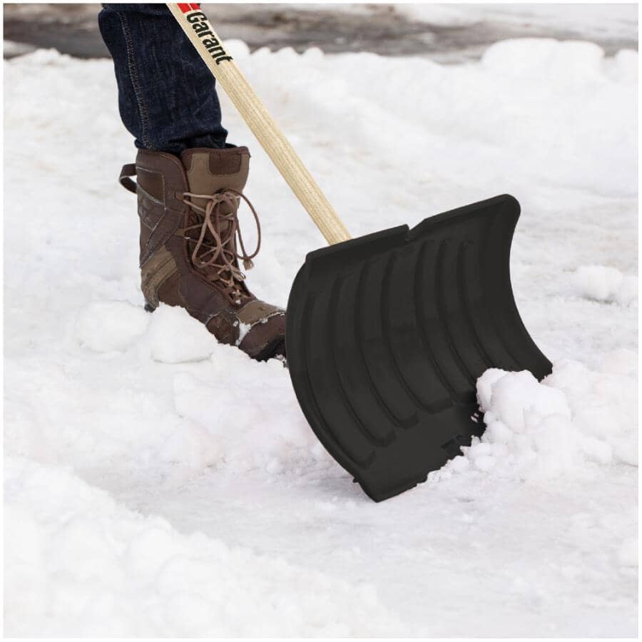 21" Poly Blade Snow Pusher - with Stained Ash Handle