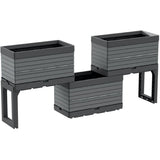 5 Piece Grey Modular Garden Planter Kit