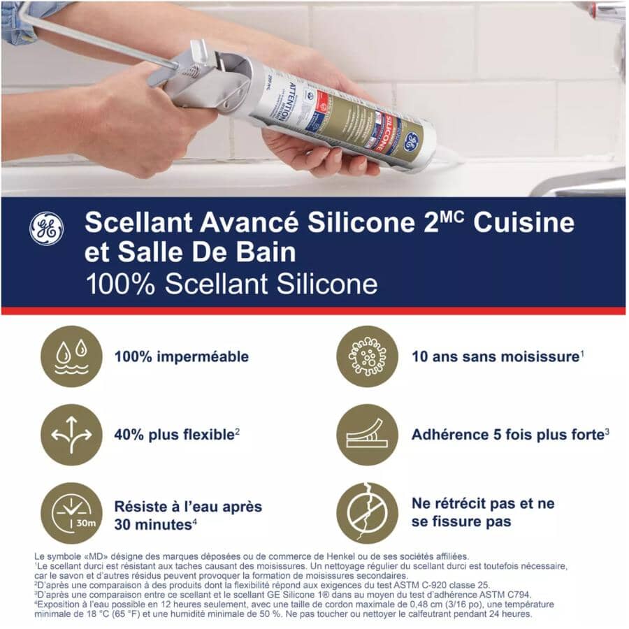 Kitchen & Bath Silicone II Sealant - Almond, 298 ml