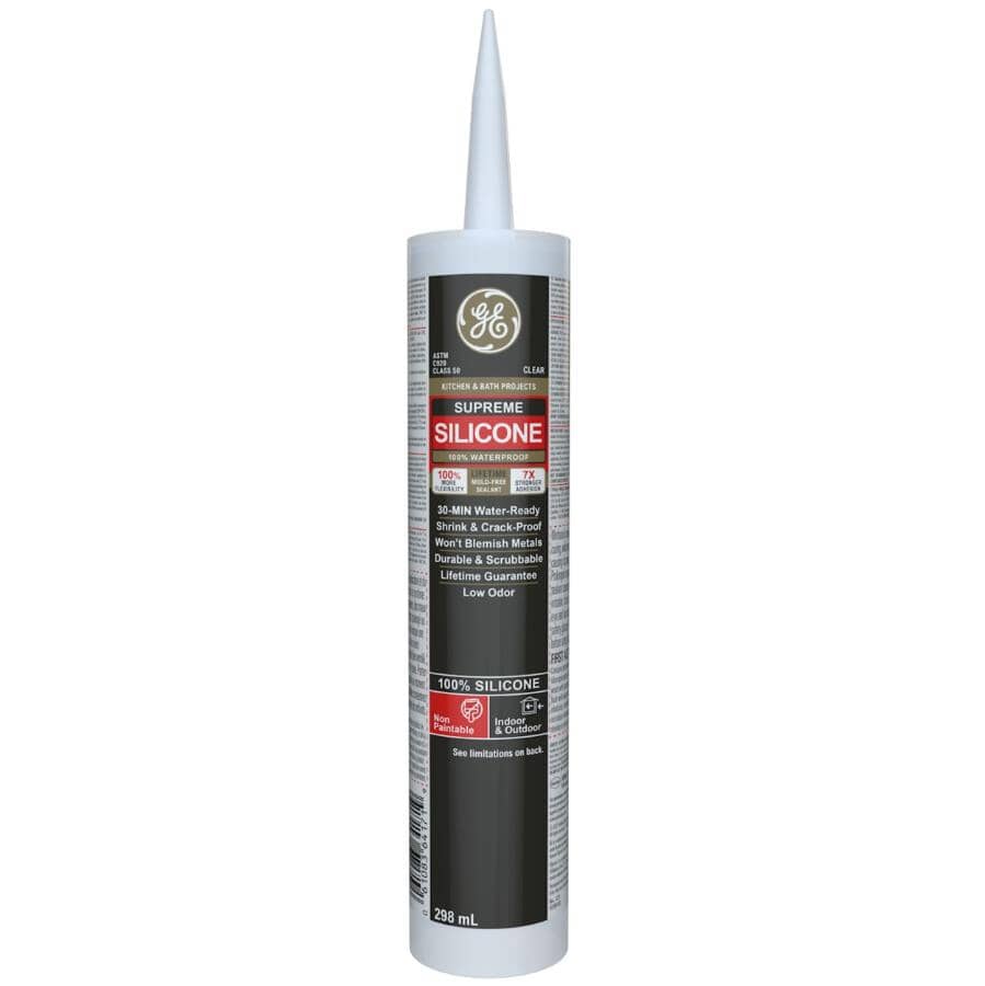 Kitchen & Bath Supreme Silicone II Sealant - Clear, 298 ml