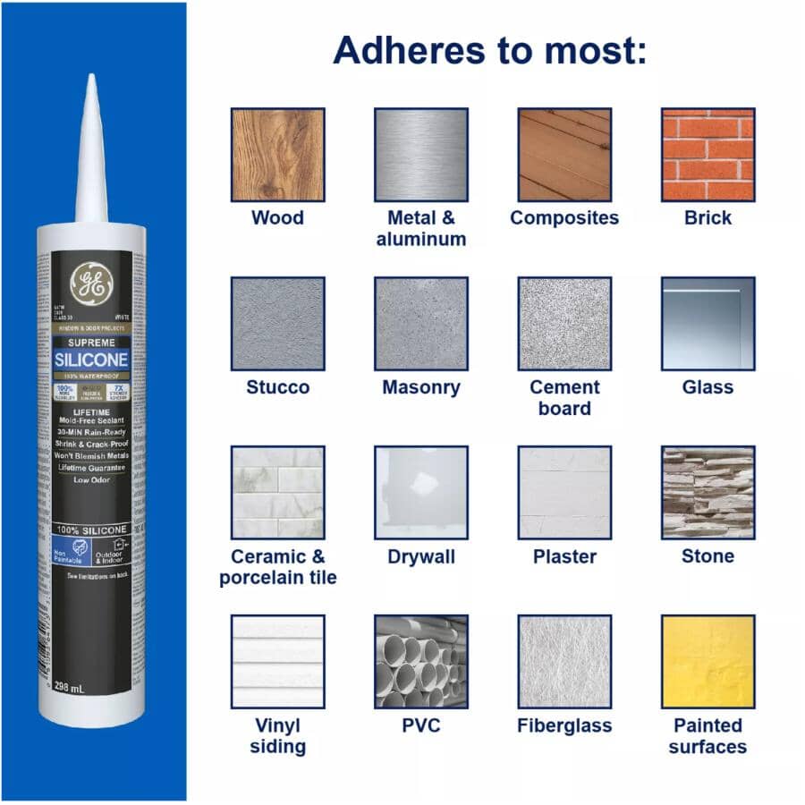 Kitchen & Bath Supreme Silicone II Sealant - Clear, 298 ml