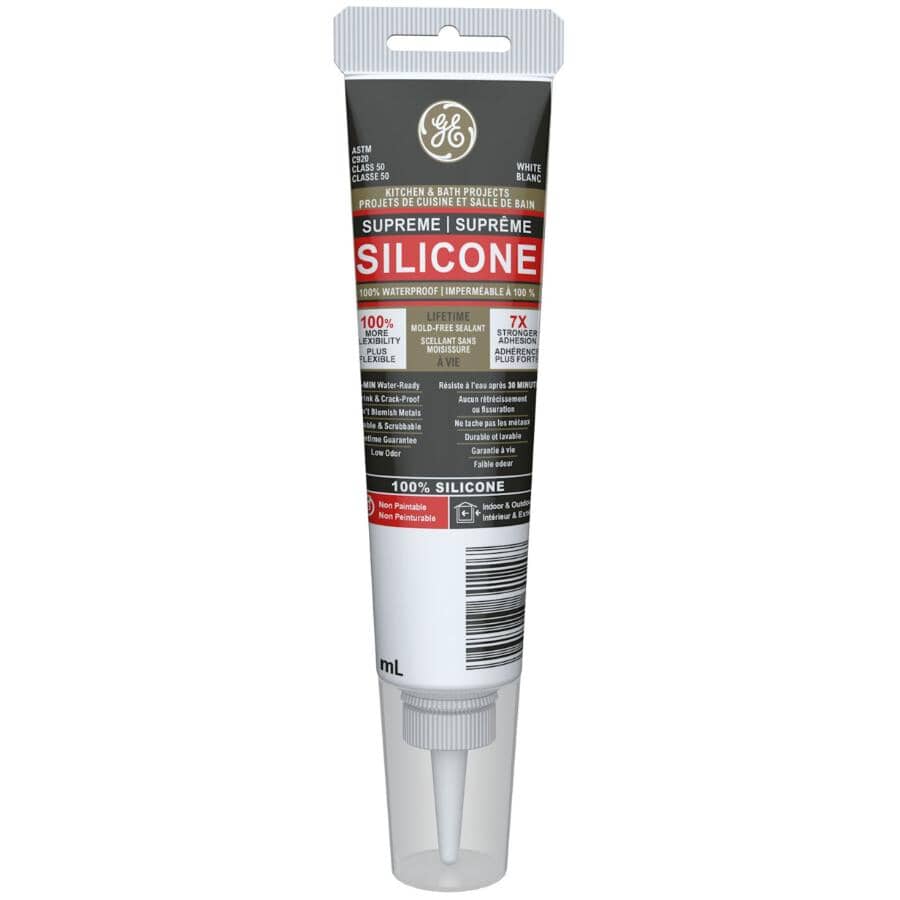 Kitchen & Bath Supreme Silicone Sealant - White, 82.8 ml