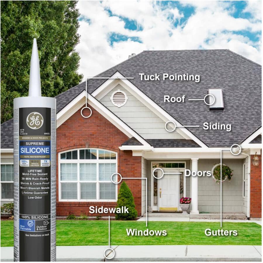 Kitchen & Bath Supreme Silicone Sealant - White, 298 ml