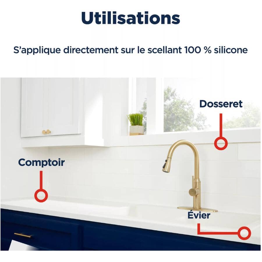 Re-New Kitchen & Bath Silicone Caulking - White, 280 ml