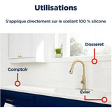 Re-New Kitchen & Bath Silicone Caulking - White, 280 ml