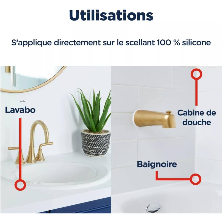 Re-New Kitchen & Bath Silicone Caulking - White, 280 ml