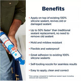 Re-New Kitchen & Bath Silicone Caulking - White, 280 ml