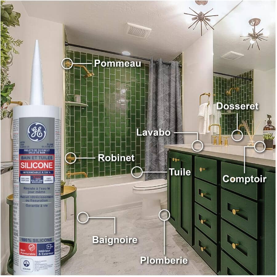 Tub & Tile Silicone Sealant - White, 298 ml