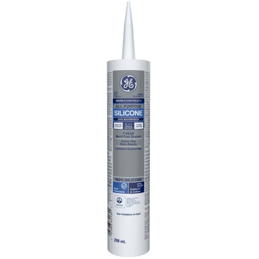 Window & Door All Purpose Silicone Sealant - White, 298 ml