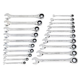 Metric & SAE Ratchet Wrench Set - 20 Piece