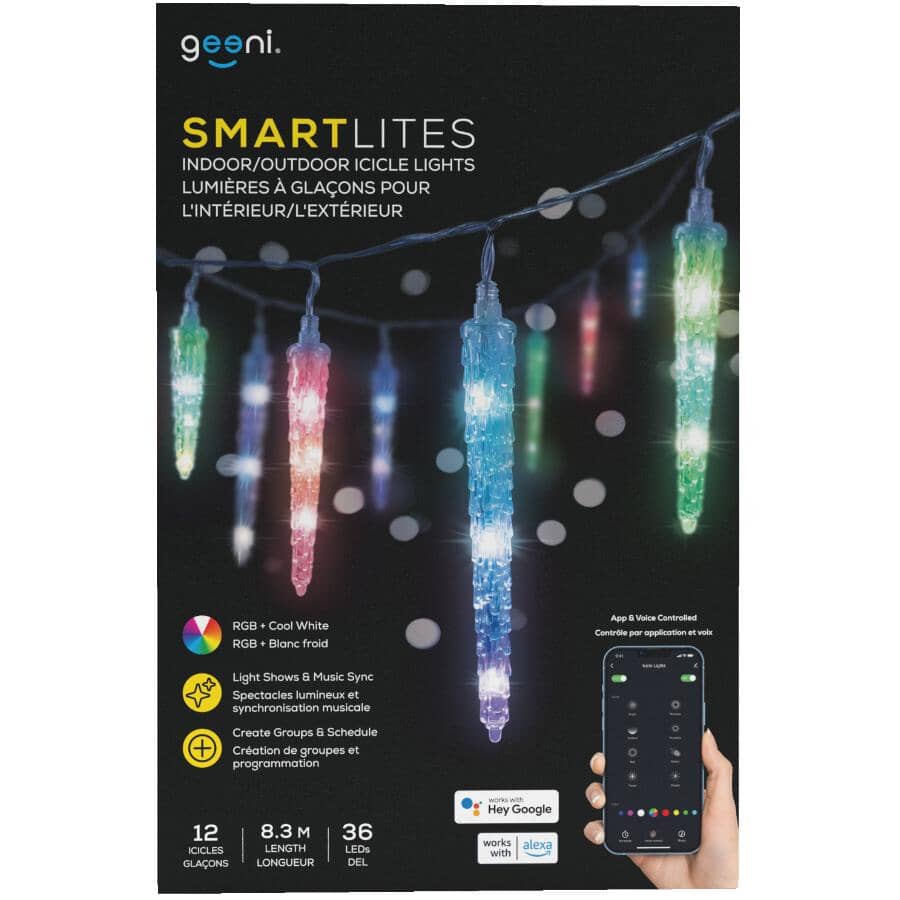 12 Icicle Smart Light Set - 36 Colour Changing LEDs