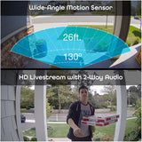 HD Video Security Doorbell - with Wi-Fi, Wired
