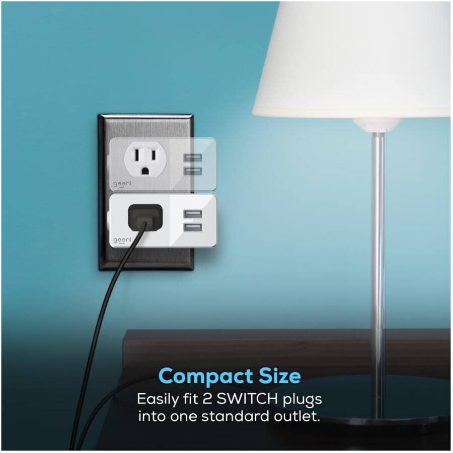 Switch & Charge Mini Smart Plug with 2 USB Ports