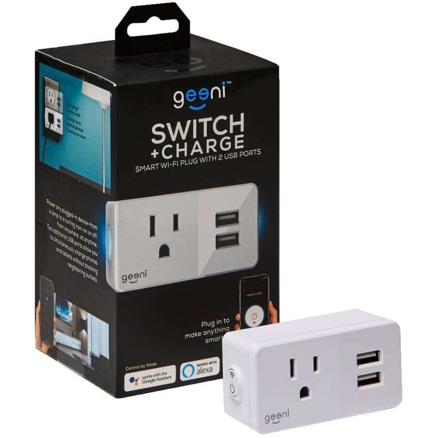 Switch & Charge Mini Smart Plug with 2 USB Ports