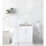 31.5" x 21.75" Laundry Cabinet with Stainless Steel Sink - White