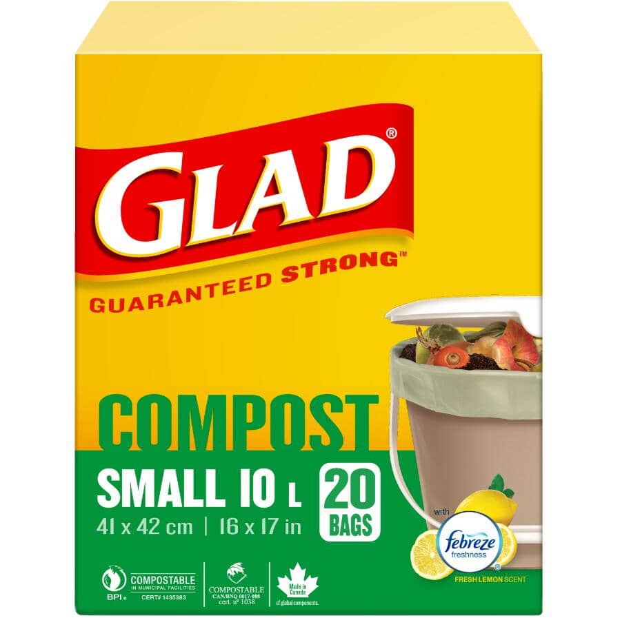 20 Pack 16" x 17" 10L Small Compostable Bags