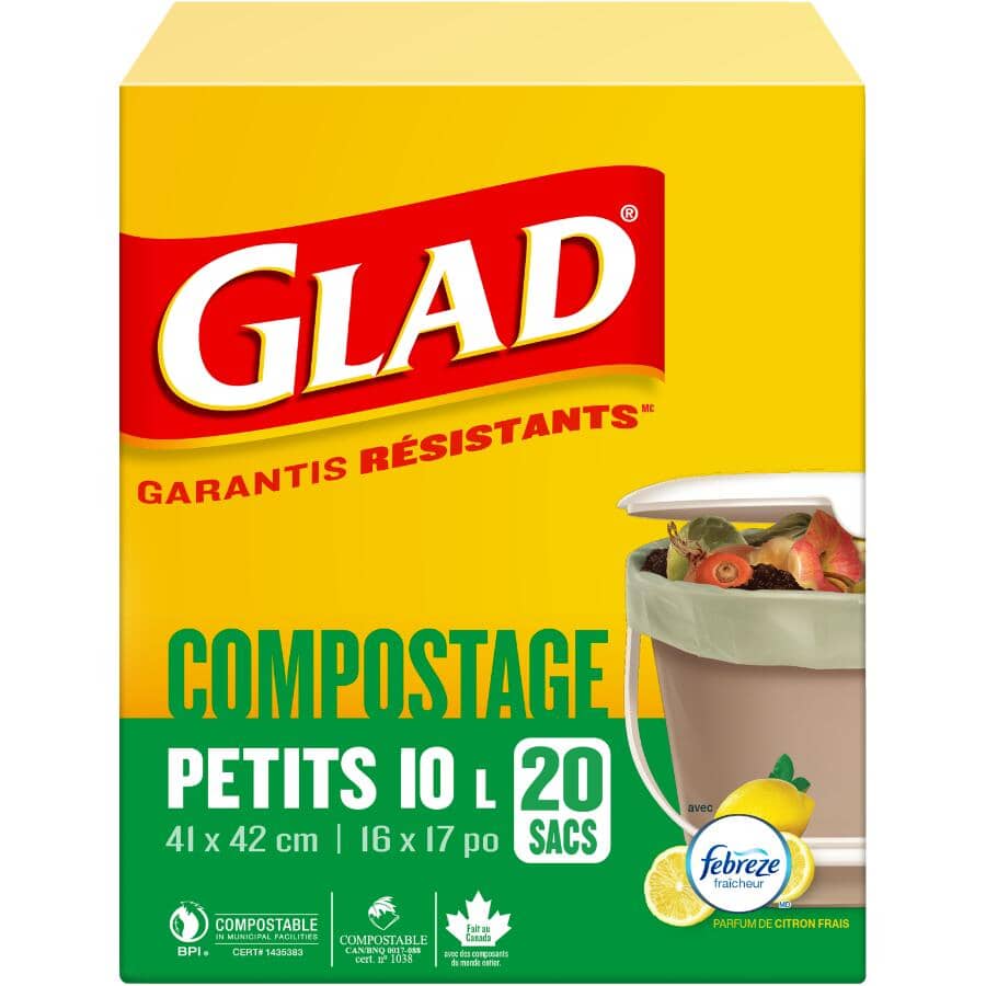 20 Pack 16" x 17" 10L Small Compostable Bags