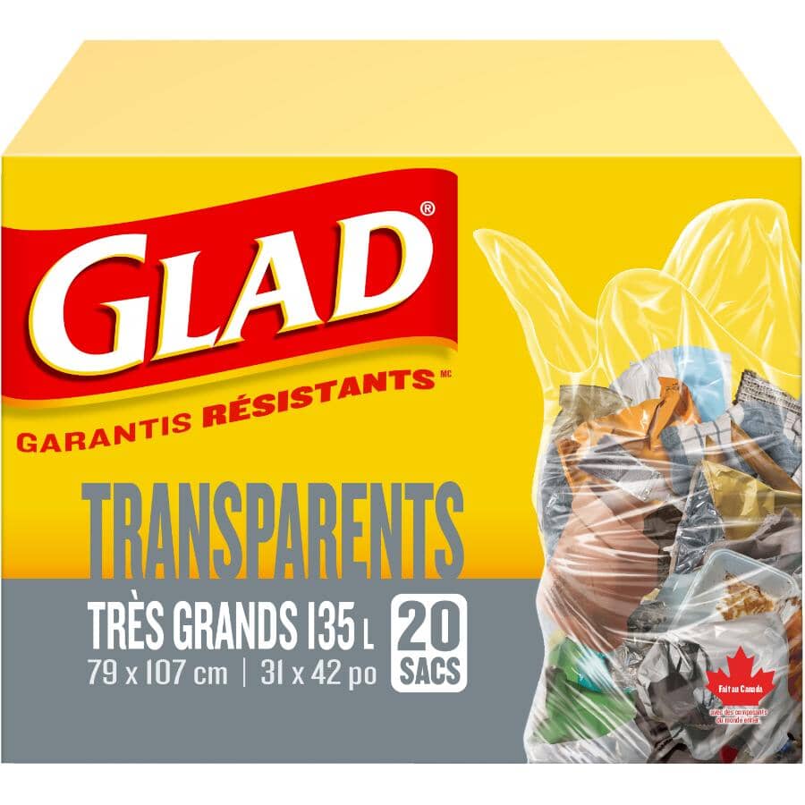 20 Pack 31" x 42" Extra Large Clear Garbage Bags