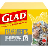 20 Pack 31" x 42" Extra Large Clear Garbage Bags
