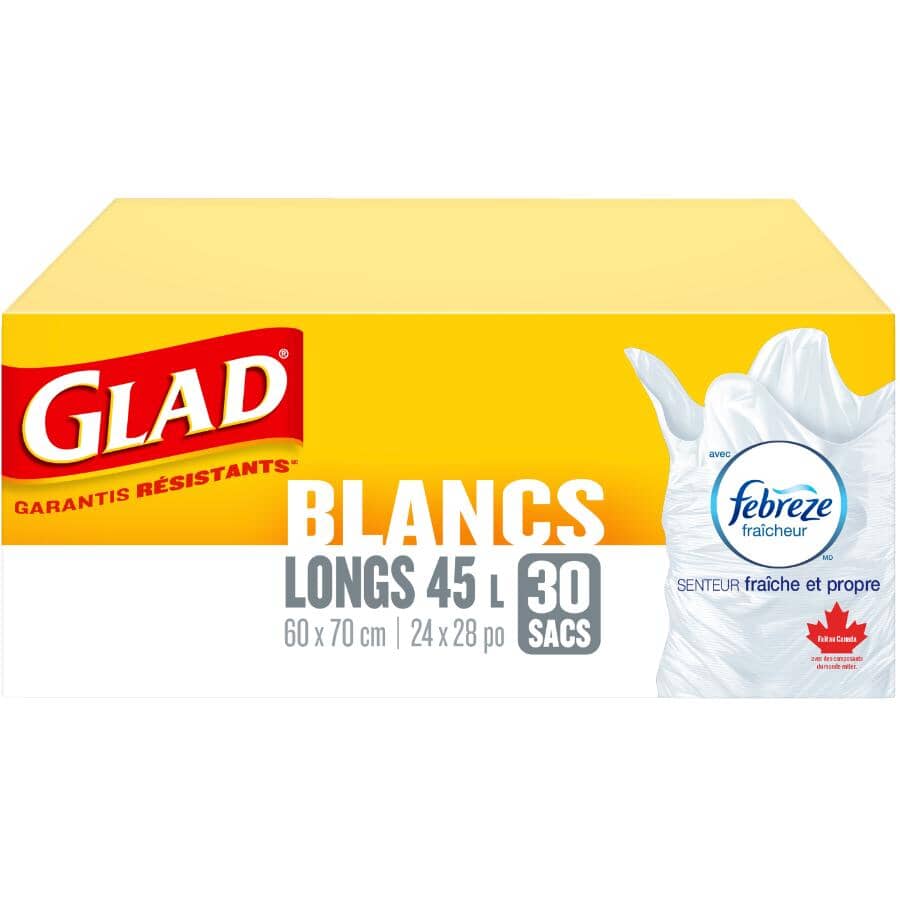 24" x 28" Tall White Febreze Fresh Scent Garbage Bags - 30 Pack