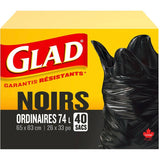 26" x 33" Regular Black Easy Tie Waste Bags - 40 Pack