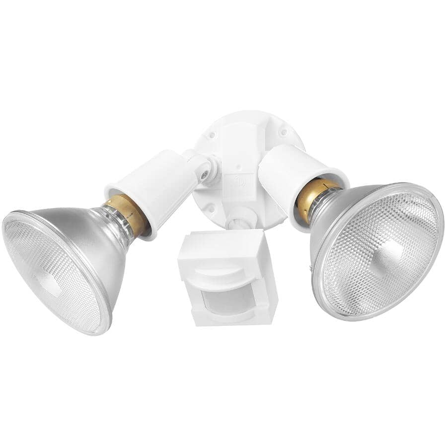 2 Light 110 Degree Motion Detector Security Light - White
