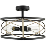3 Light Flush Mount Light Fixture - Matte Black