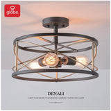 3 Light Flush Mount Light Fixture - Matte Black