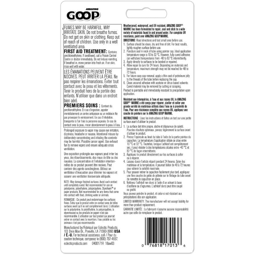 Marine Adhesive - Clear, 109.4 ml