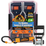 1500 lb Light Duty Ratchet Straps - 1" x 12', 4 Pack