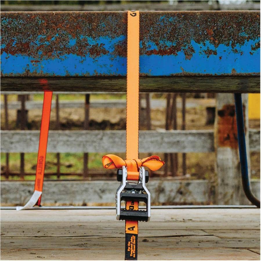 1500 lb Light Duty Ratchet Straps - 1" x 12', 4 Pack