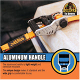 1500 lb Light Duty Ratchet Straps - 1" x 12', 4 Pack