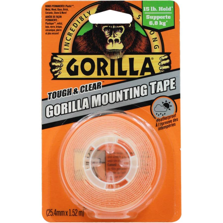 Double Sided Mounting Tape - 1" x 60", Clear