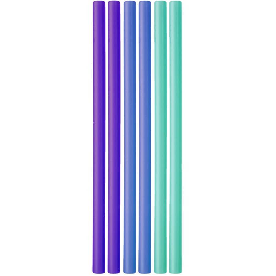 Reusable Silicone Straw Set - 6 Piece