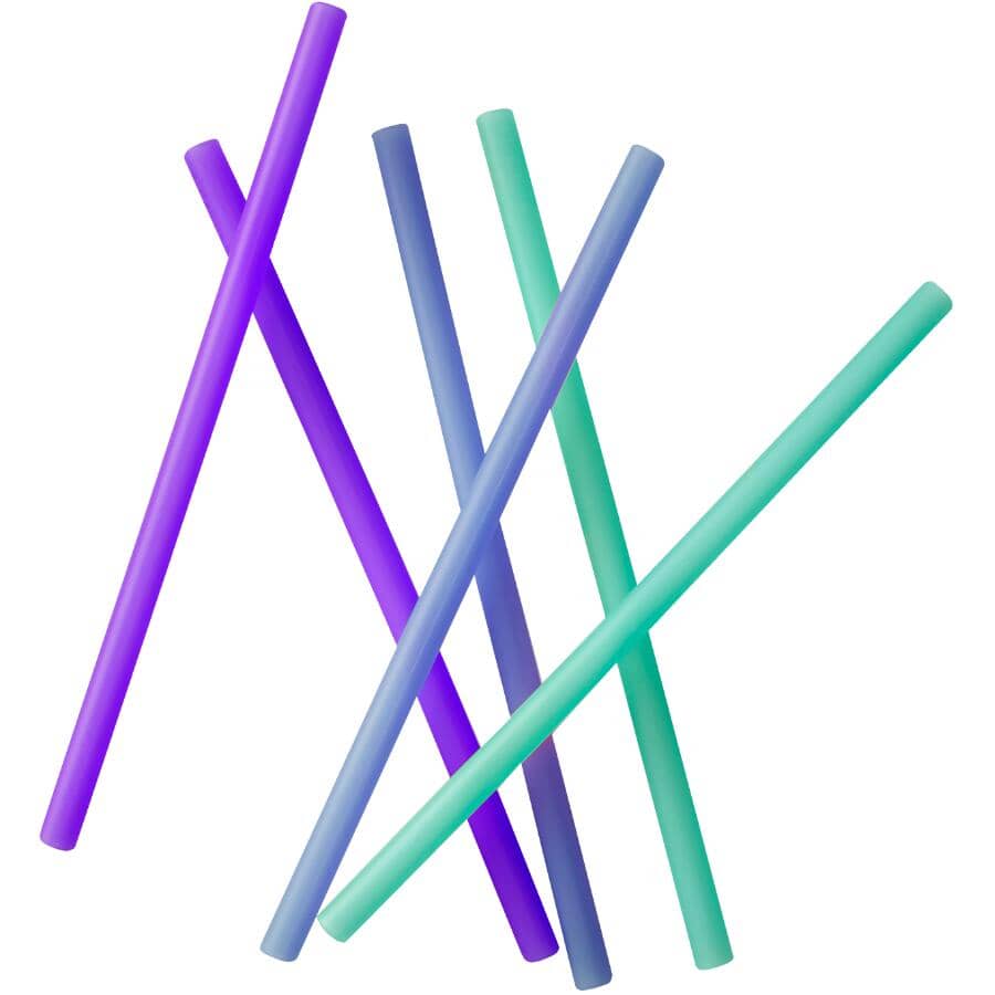 Reusable Silicone Straw Set - 6 Piece