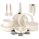 18 Piece Non-Stick Cookware Set with Glass Lids and Detachable Handles