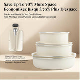 18 Piece Non-Stick Cookware Set with Glass Lids and Detachable Handles