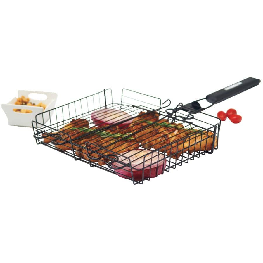 Non Stick BBQ Broiler Basket - with Detachable Handle