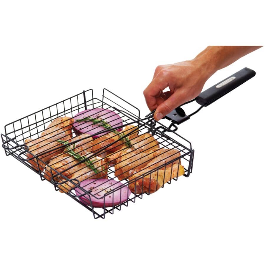 Non Stick BBQ Broiler Basket - with Detachable Handle