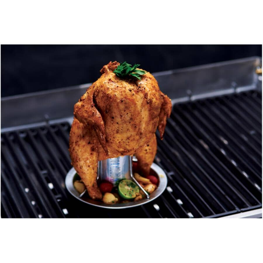 Stainless Steel BBQ Chicken Roaster - with Silicone Basting Brush