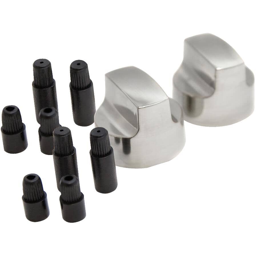 Universal BBQ Control Knobs - 2 Pack, Chrome