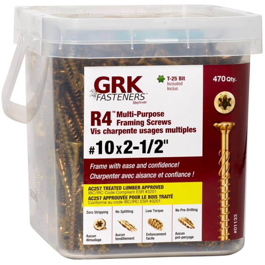 #10 x 2-1/2" Climatek Star Drive R4 Structural Wood Screws - 470 Pack