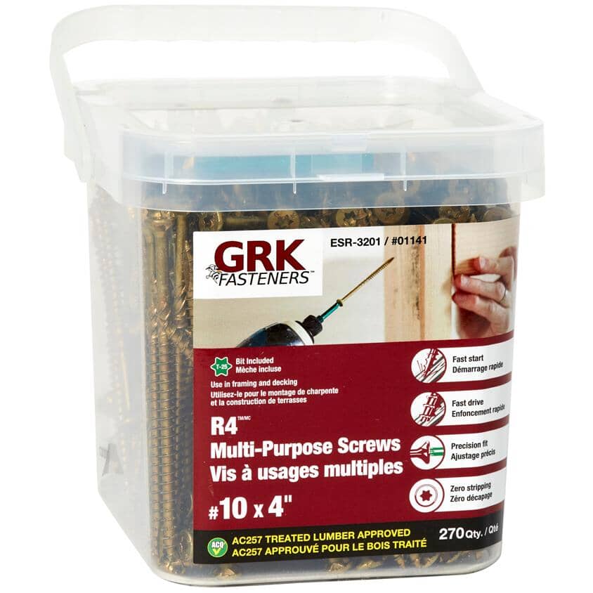 #10 x 4" Climatek Star Drive R4 Structural Wood Screws - 270 Pack