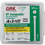 100 Pack #8 x 2-1/2" Climatek Star Drive RT White Trim Screws