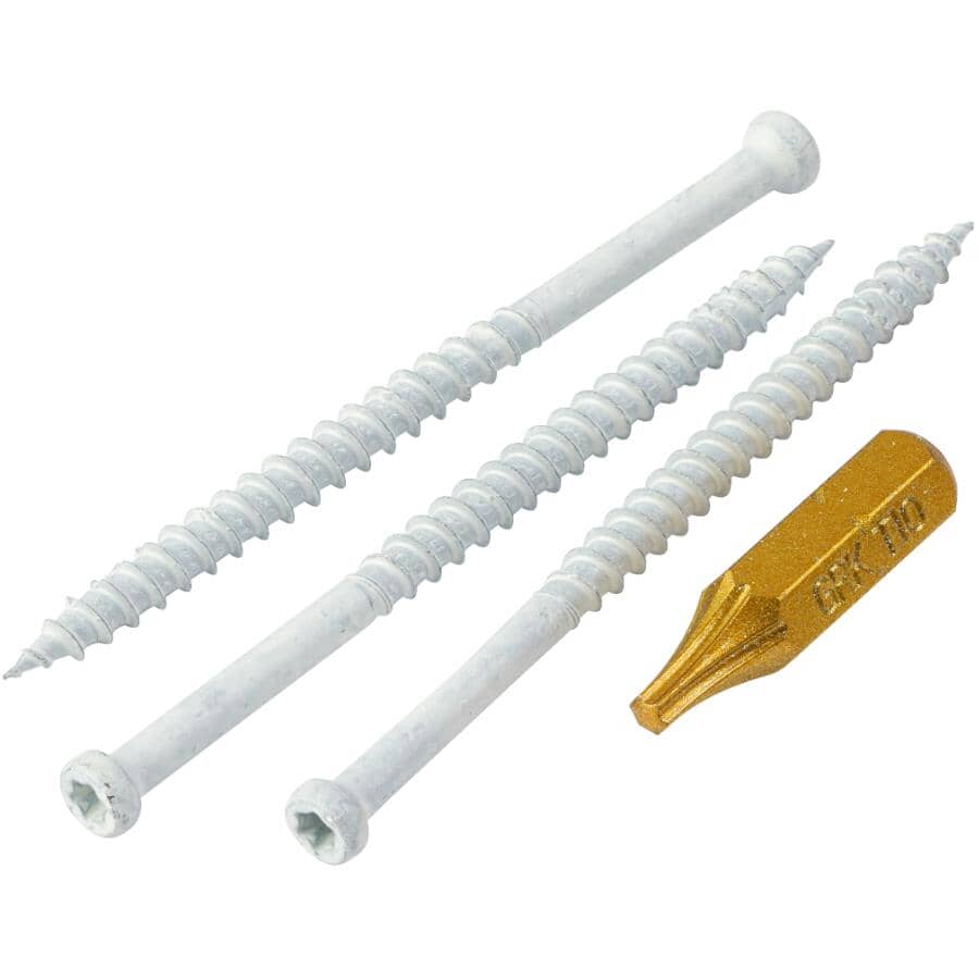 100 Pack #8 x 2-1/2" Climatek Star Drive White Trim Finishing Wood Screws