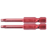 2" T15 Red Torx Bits - 2 Pack