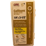 50 Pack 1/4" x 3-1/2" Flat Head Concrete Screws